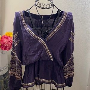 Free people beaded sewn top.